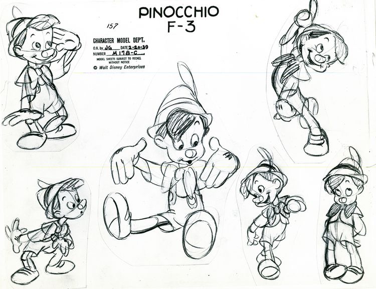 Coloriez ces sketches of Pinocchio