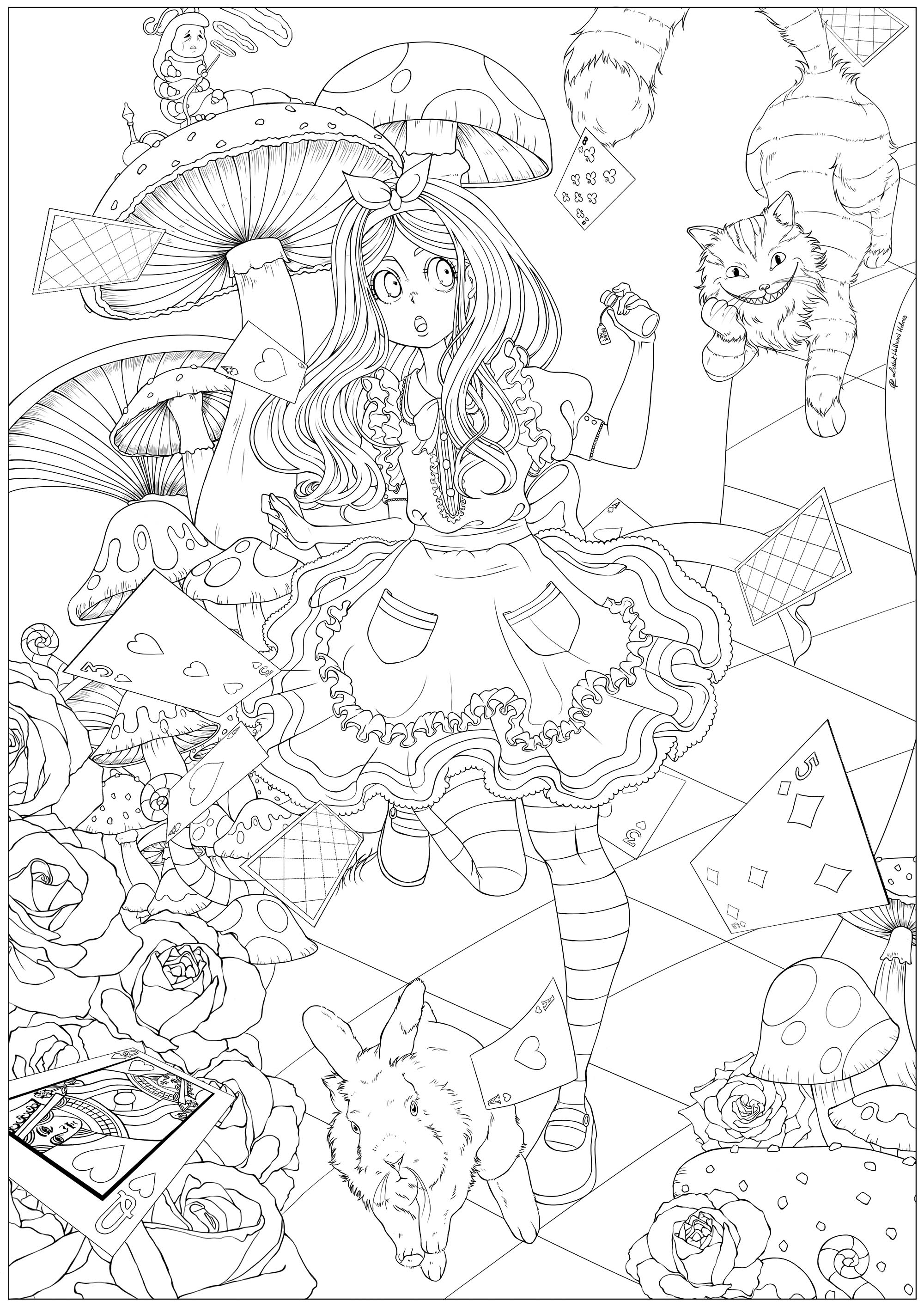 Alice In Wonderland Adult Coloring Book Coloring Pages