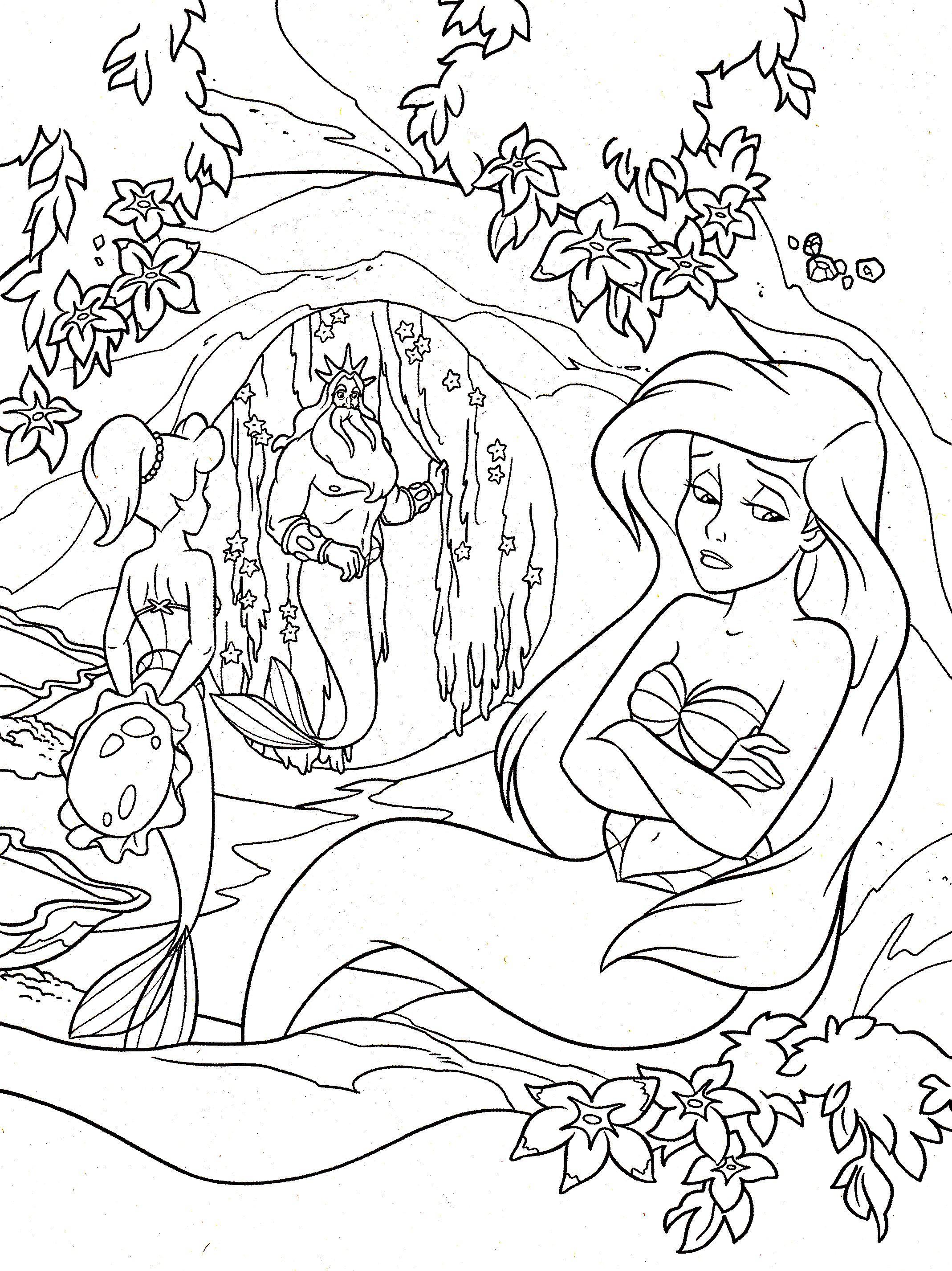 disney coloring pages ariel on land