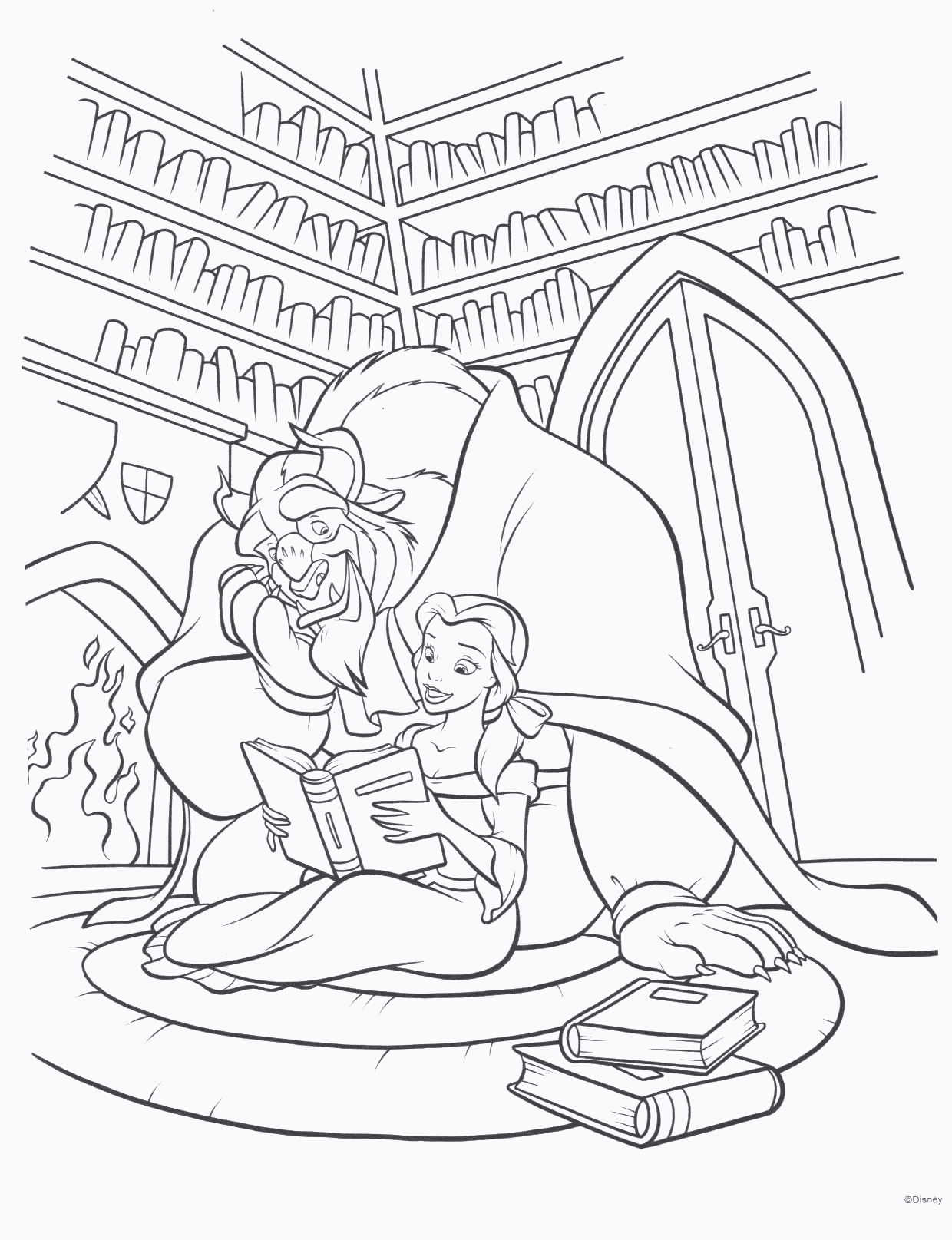 Coloring inspired by a Disney classic: Beauty and the Beast. This Disney classic was released in 1991