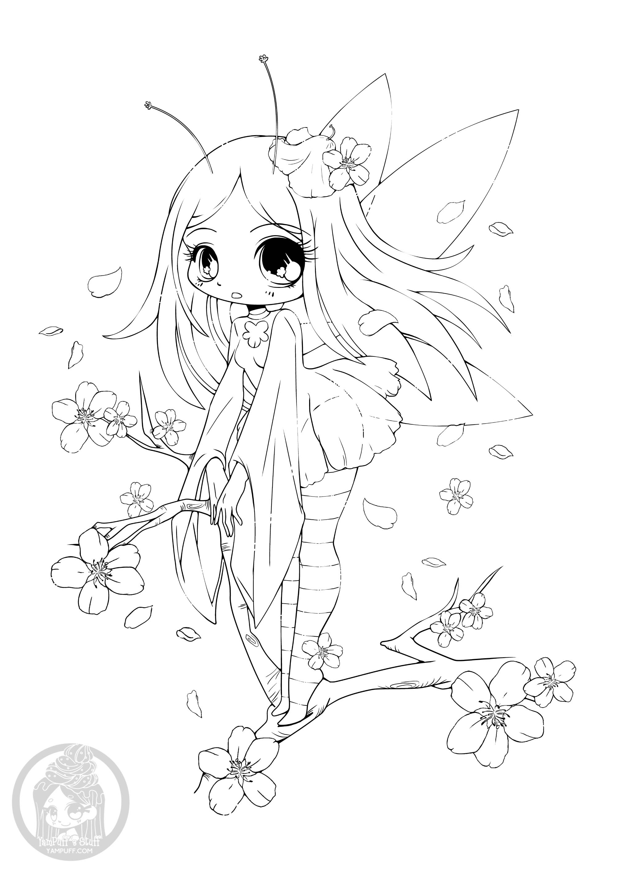 Follow this beautiful fairy on her cherry tree! You're gonna love it!, Artist : Yampuff