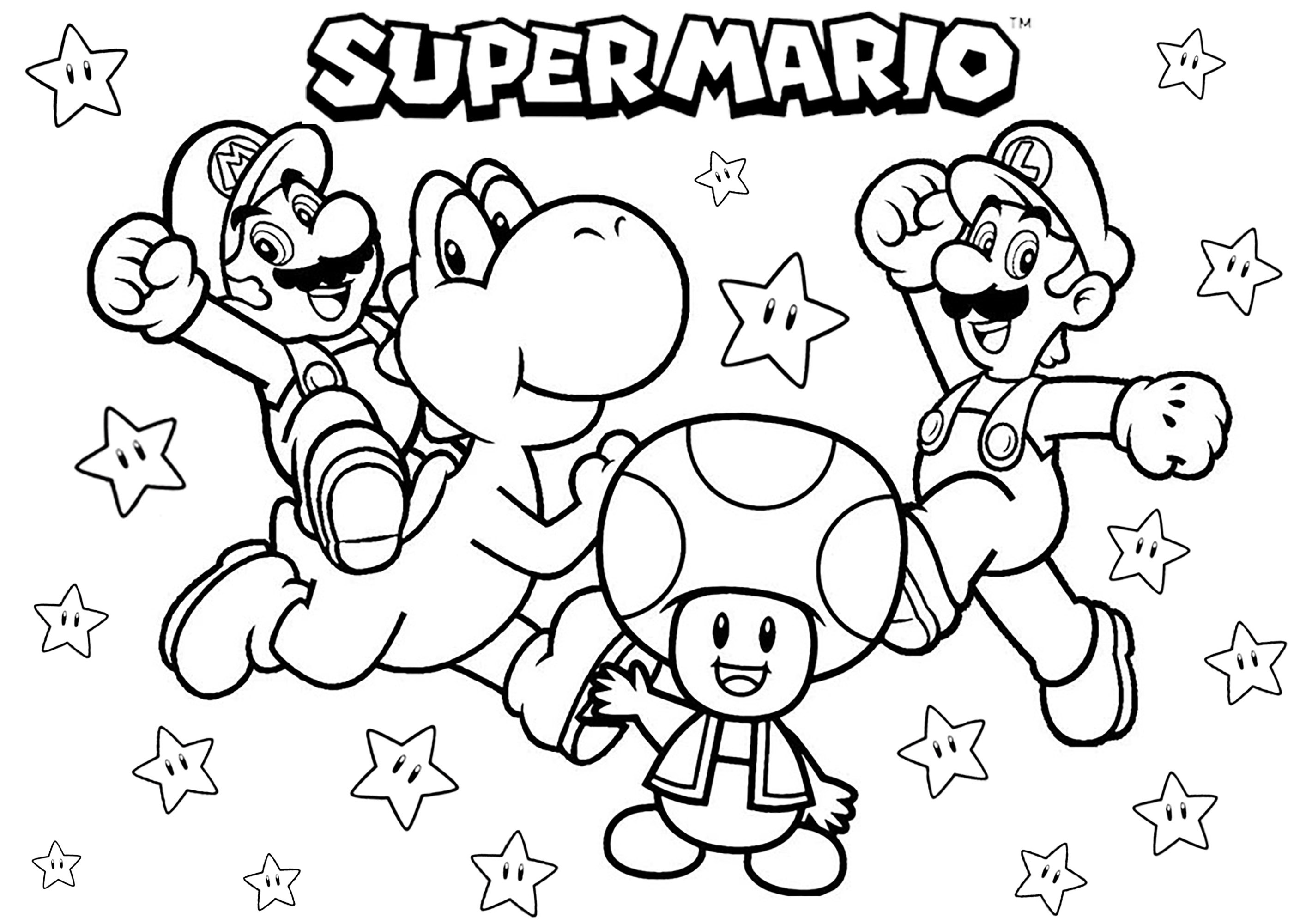 Coloring With The Characters Of Super Mario Bros Return To Childhood Coloring Pages For Adults