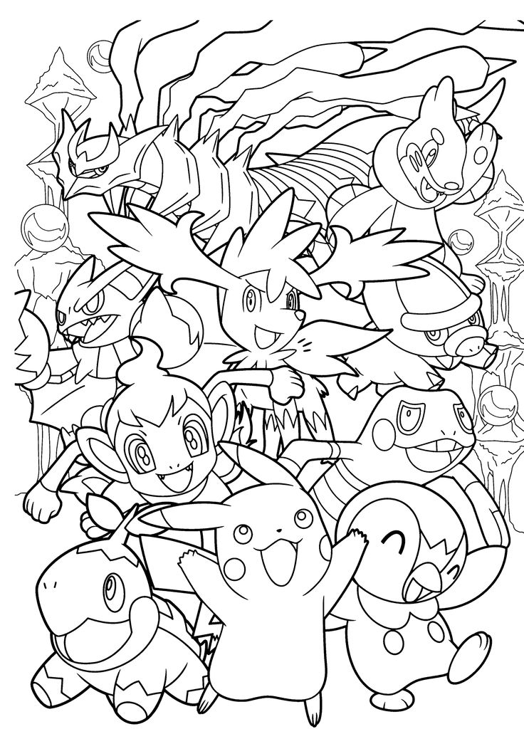 Coloring page for fans of Pokemon Go, with creatures to catch ! Or color ...