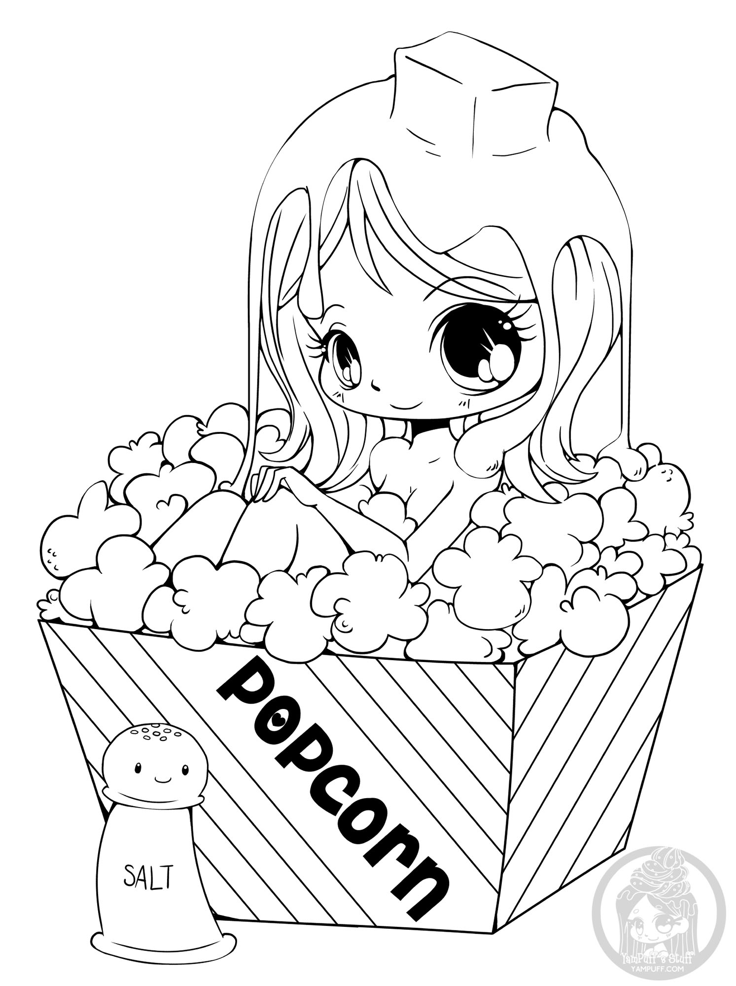 What about a popcorn bath ? It says that it's good for the skin! Color and try!, Artist : Yampuff