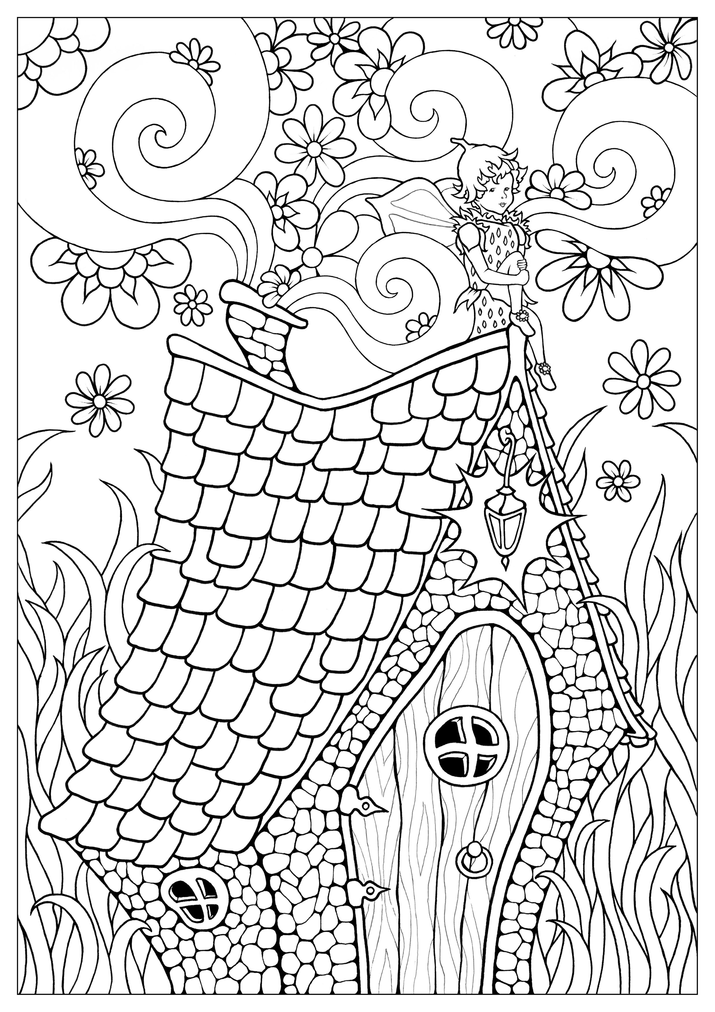 House - Coloring Pages for Adults