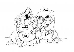 Coloring two minions and bananas by olivier