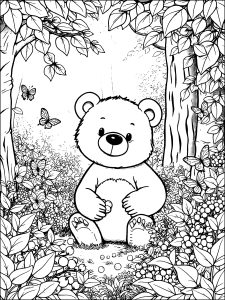 Teddy bear in a forest