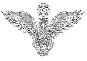 Printable Bird Coloring Page for adult : Incredible eagle