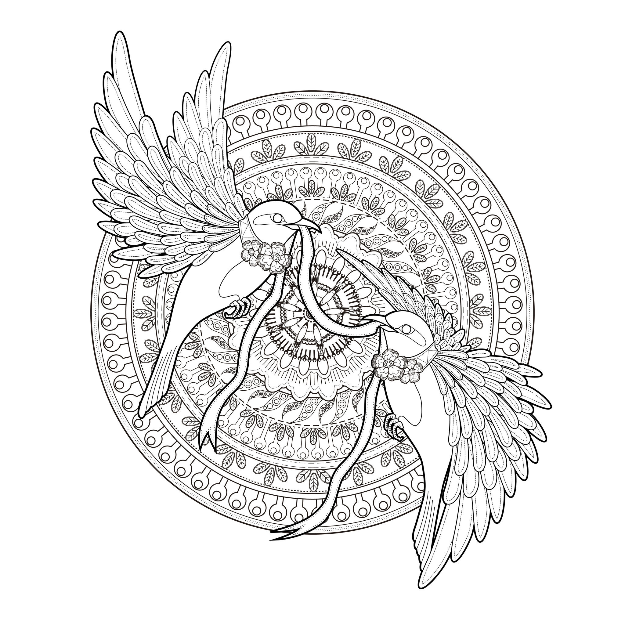 Golondrinas flying by kchung - Birds Adult Coloring Pages