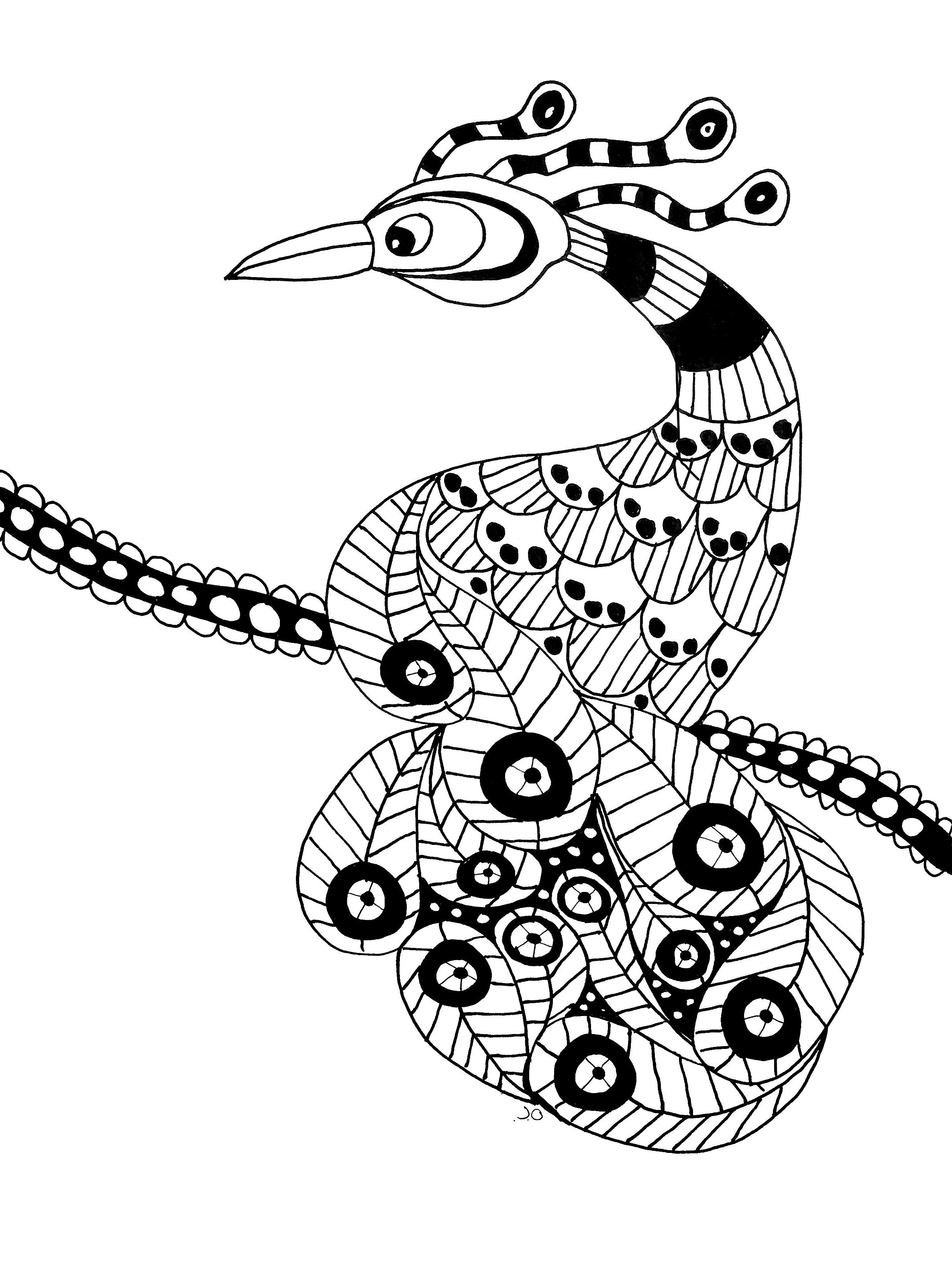 Download Extaordinary bird - Birds Adult Coloring Pages