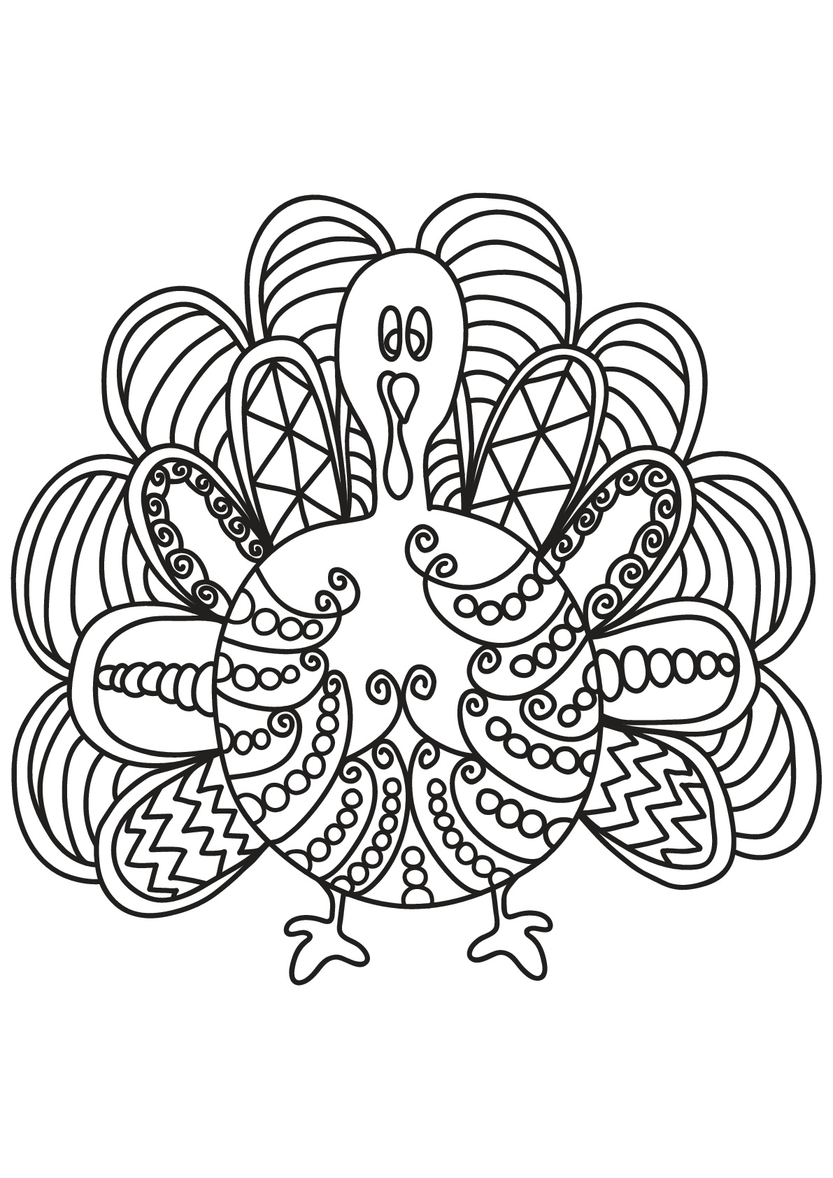 Download Free Book Turkey Birds Adult Coloring Pages