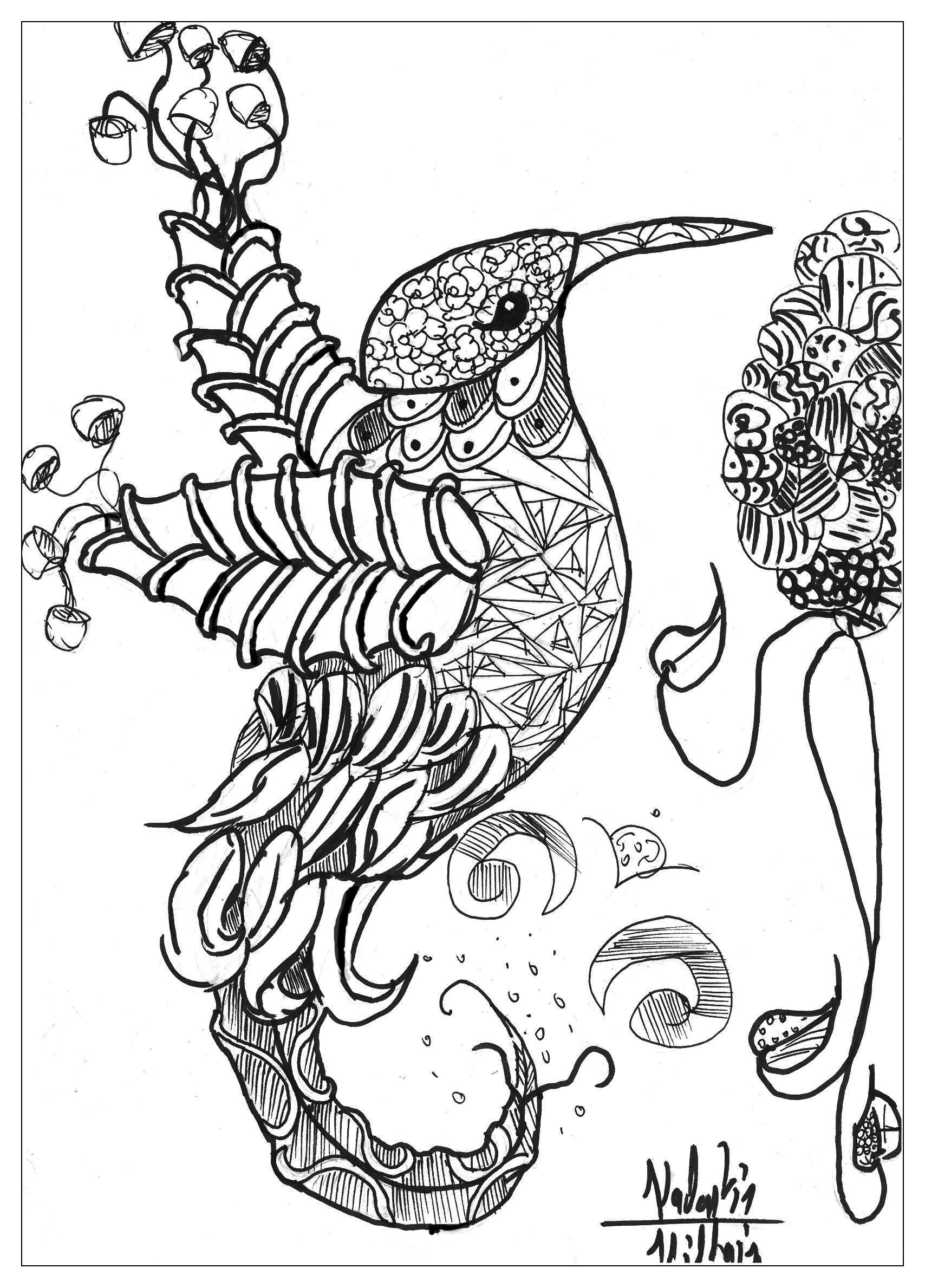 Download Animals bird valentin - Birds Adult Coloring Pages
