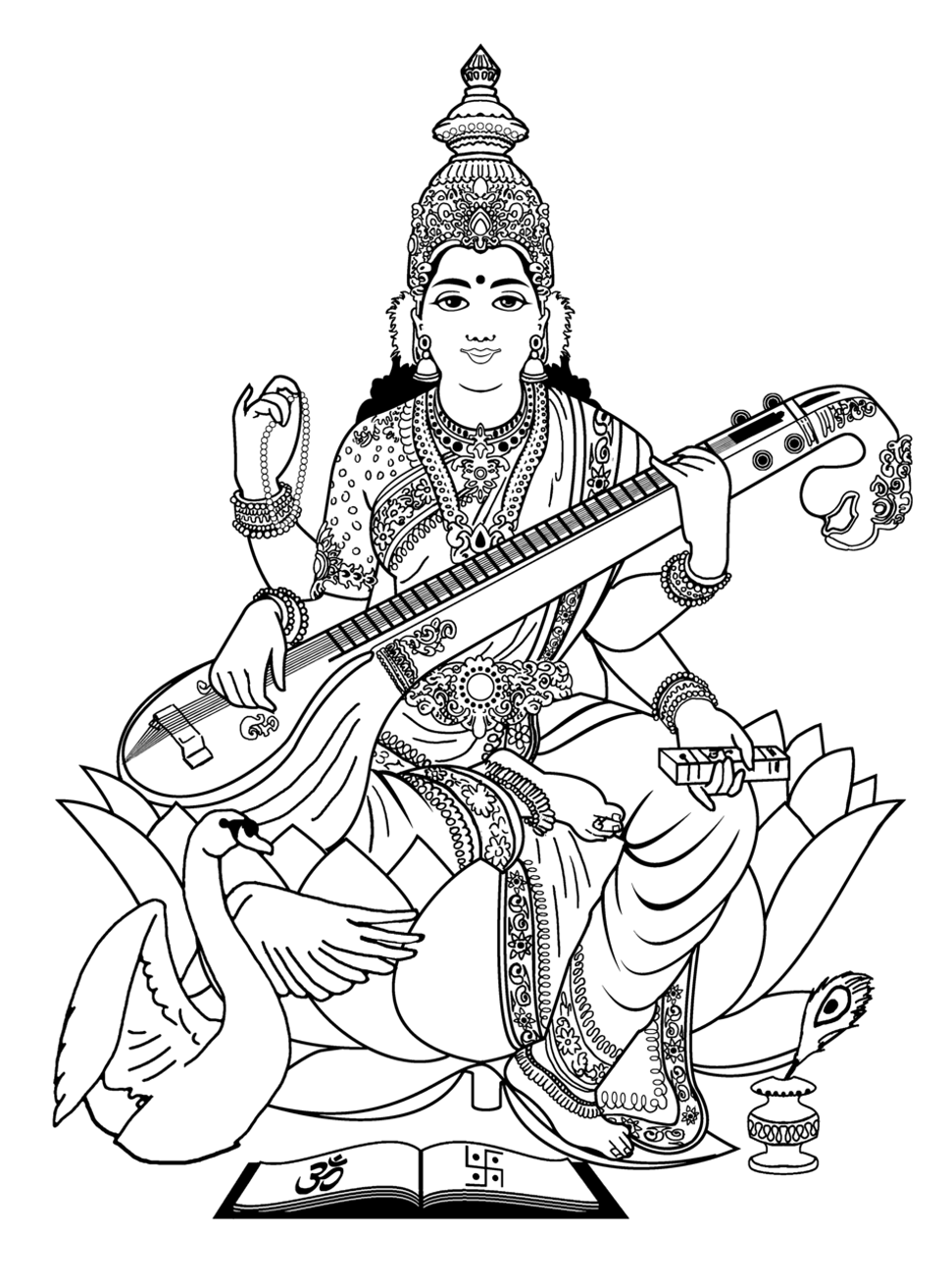 India saraswati - 3 - Image with : Guitar, Music, Woman, Saraswati