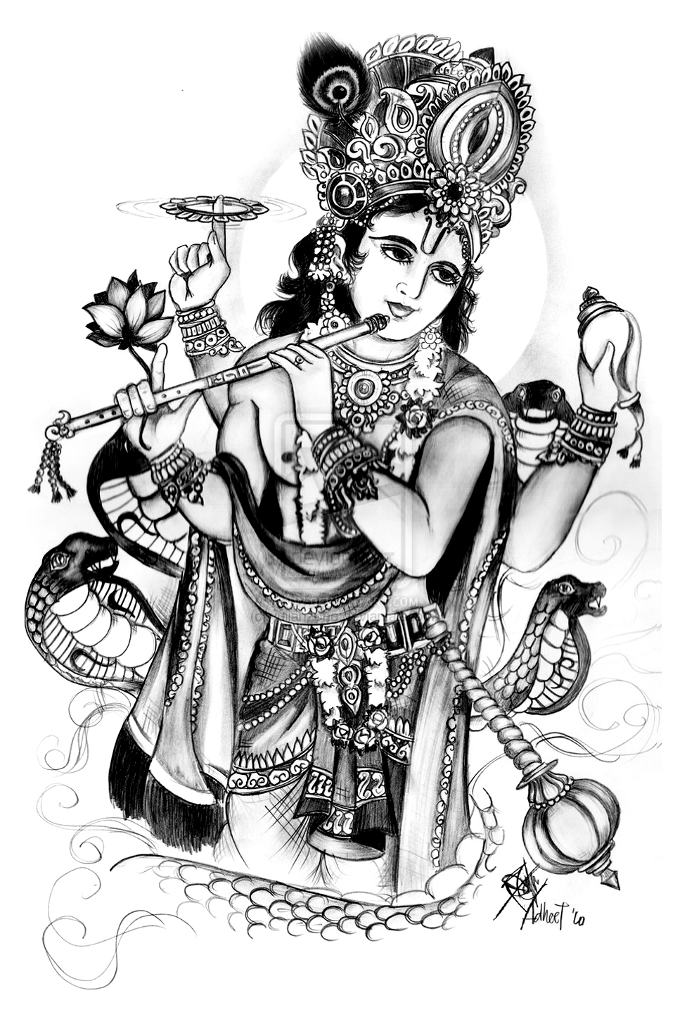 Vishnu - India Adult Coloring Pages