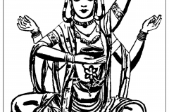 Coloring page india shiva thick lines