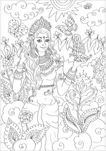indian mother coloring pages