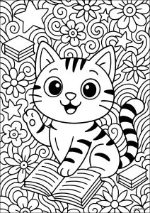 Mischievous cat in Doodle Art