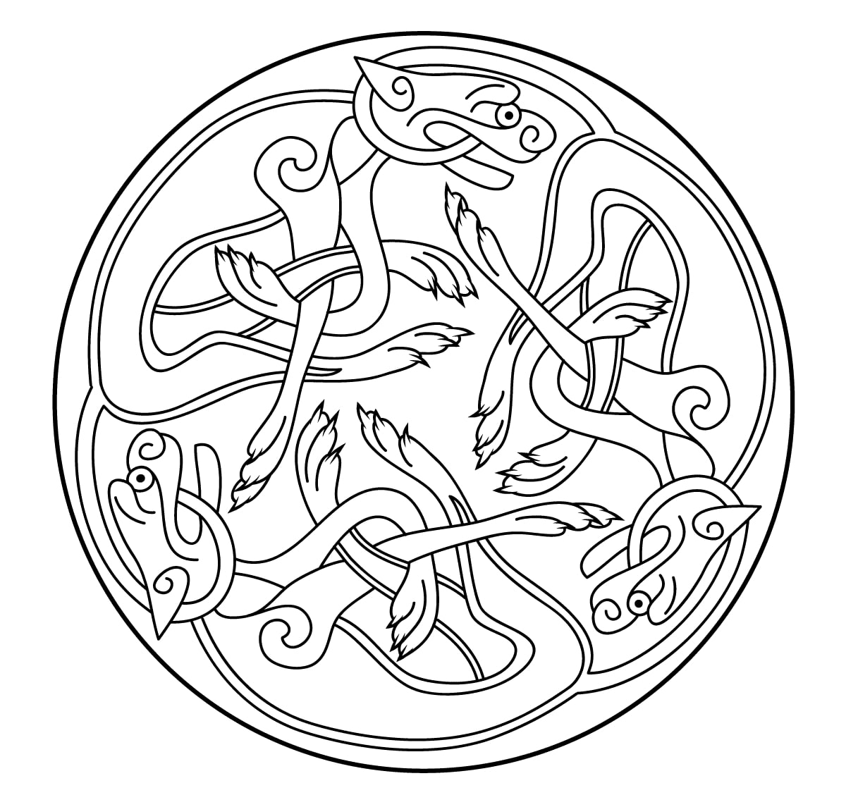 Celtic art design looking like a Mandala, Source : Supercoloring   Artist : Artsashina