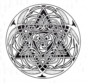 Celtic art: intertwined elements resembling a Mandala