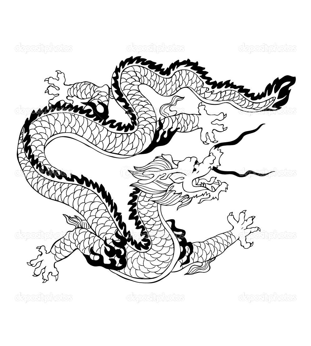 Chinese Dragon China Adult Coloring Pages
