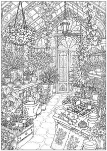 Haven of serenity in a beautiful greenhouse