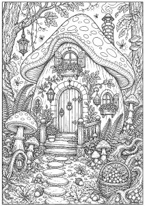 Enchanted house in the heart of the forest