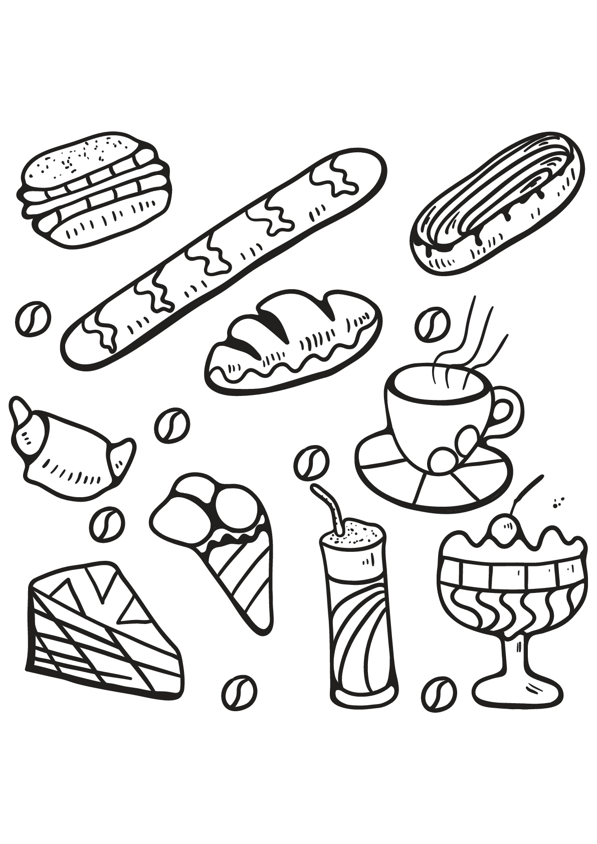 850 Coloring Pages For Adults Desserts For Free
