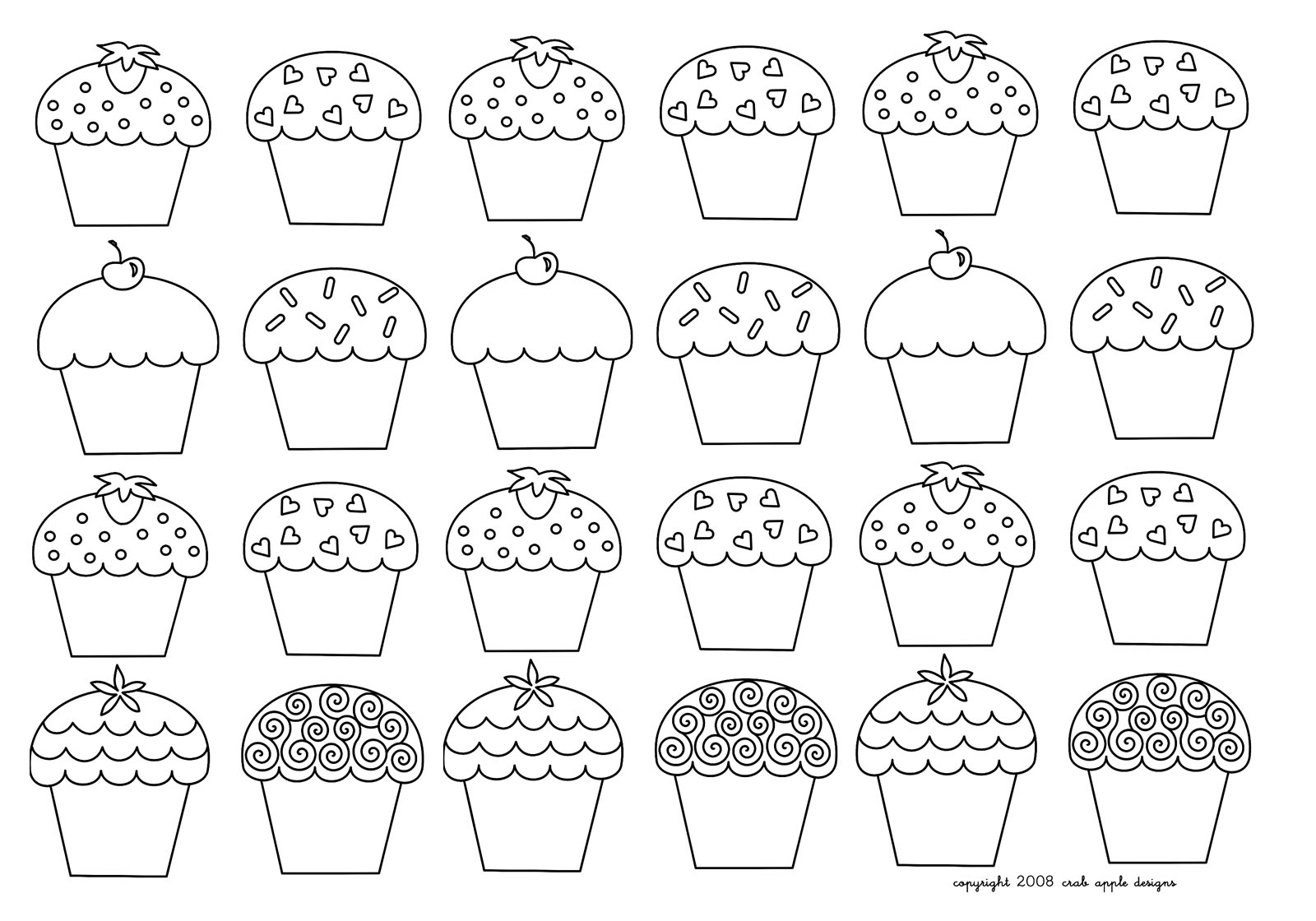 Very simple Cupcakes to color