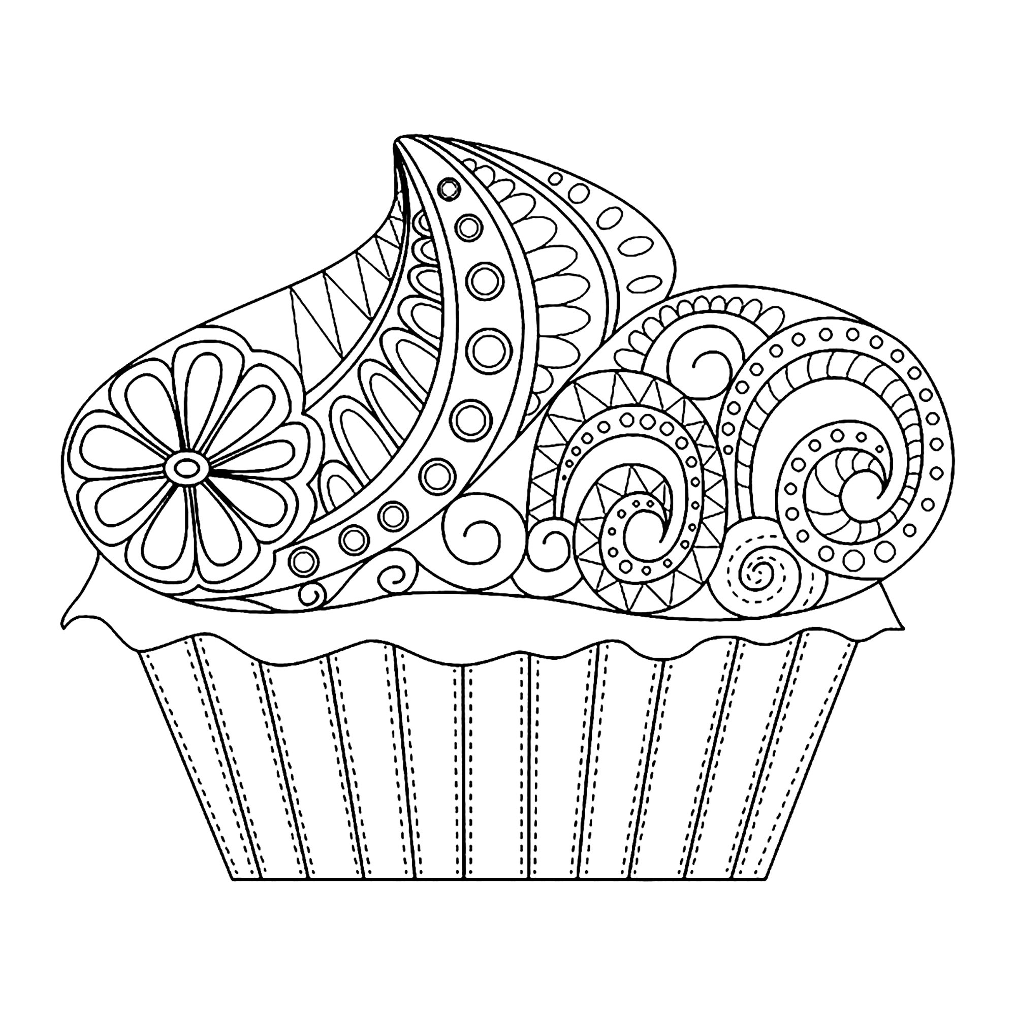 This spring cupcake is a perfect coloring for the season !, Artist : Anna Solyannnikova ;$SOURCE$ 123rf