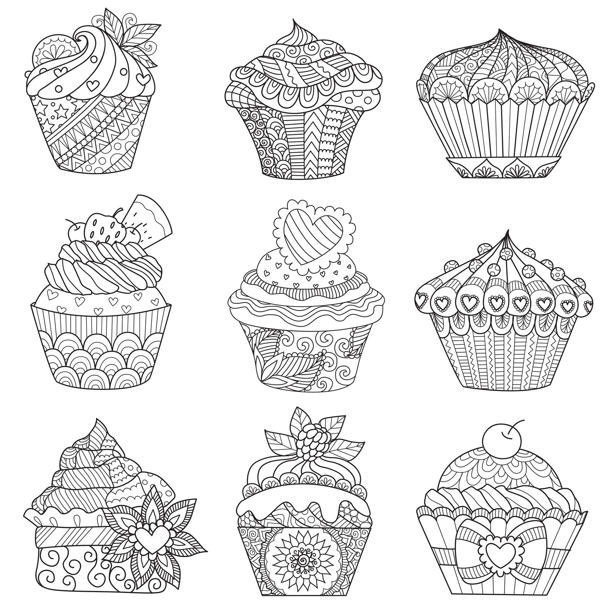Nine cupcakes, to satisfy all the family and color together !, Artist : Bimdeedee