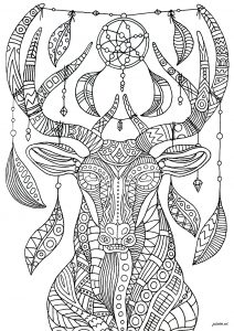 vectorial deer deers adult coloring pages coloriage poisson clown