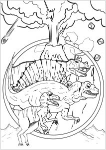Coloring tree dinosaurs