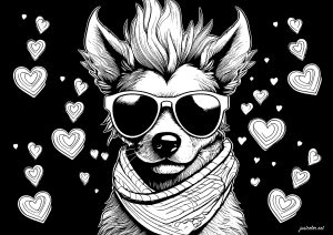 Dog with aviator glasses and scarf