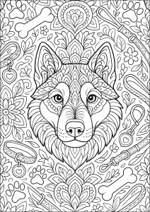 Dog's mouth and pretty motifs around it