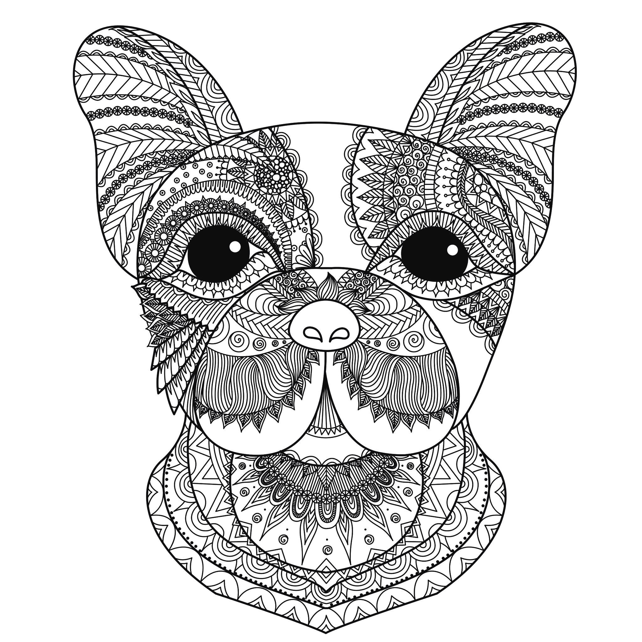 Dog head bimdeedee - Dogs Adult Coloring Pages