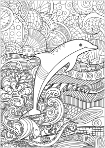 Dolphins - Coloring Pages for Adults