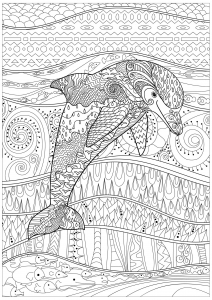 hard dolphin coloring pages