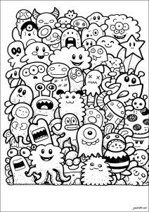 Joyful gathering of adorable monsters