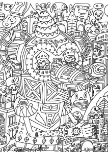 Printable Doodle Art / Doodling Coloring Page for adults : Doodle-art-doodling-10