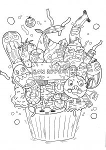Kawaii Sweets Doodle: FREE Coloring Page (Printalbe PDF)