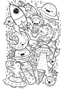 Giant Coloring Poster - Junk Food Doodle