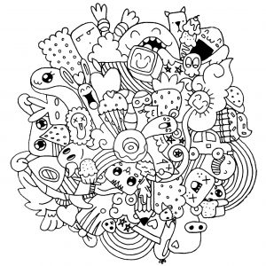Download Doodle Art Doodling Coloring Pages For Adults