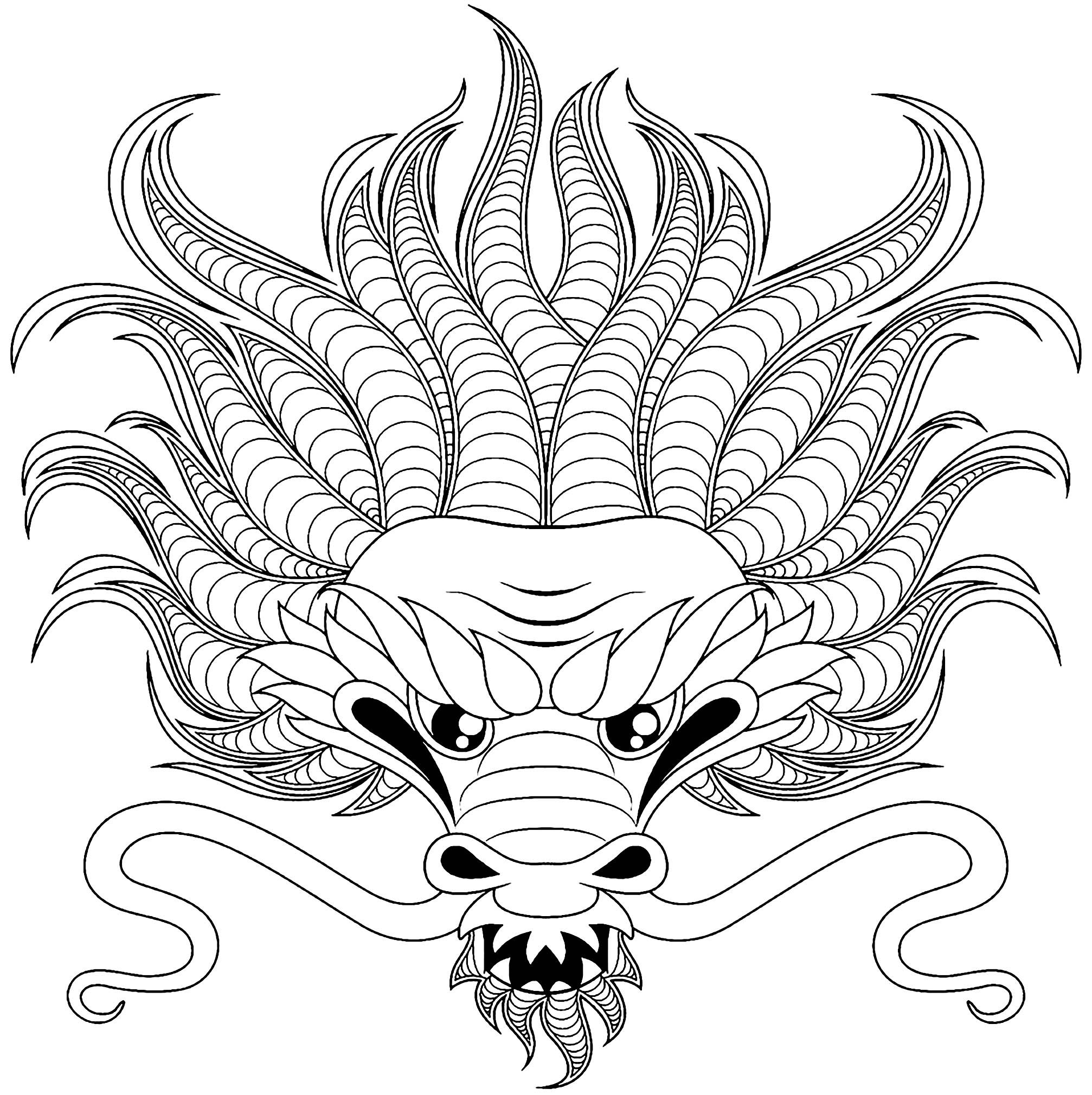 Download 298+ Dragon Head Coloring Pages PNG PDF File