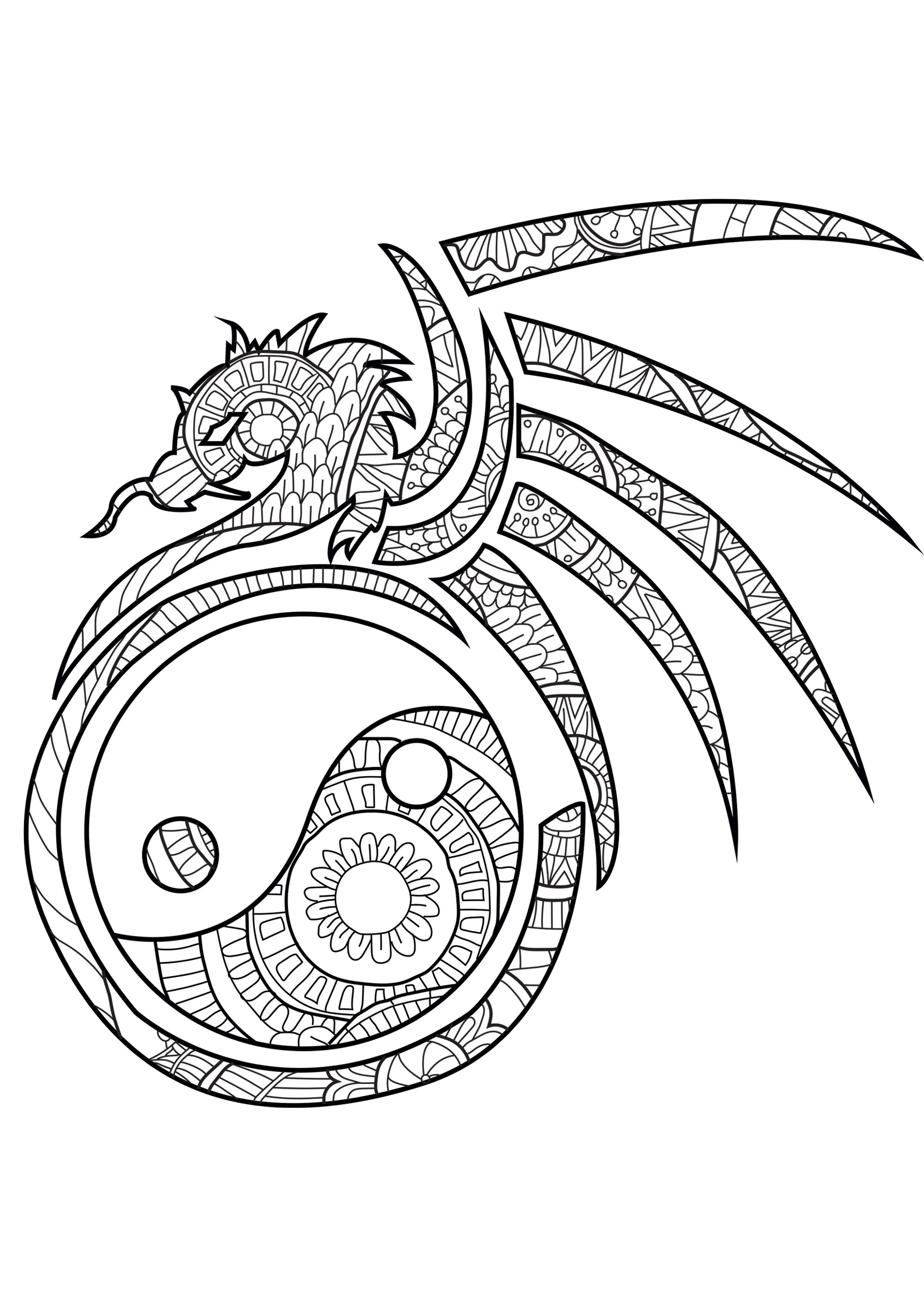Yin and yang - Coloring Pages for Adults