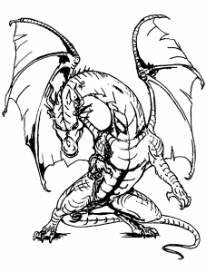 Coloring page giant dragon 1