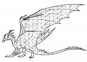Coloring page wyvern dragon
