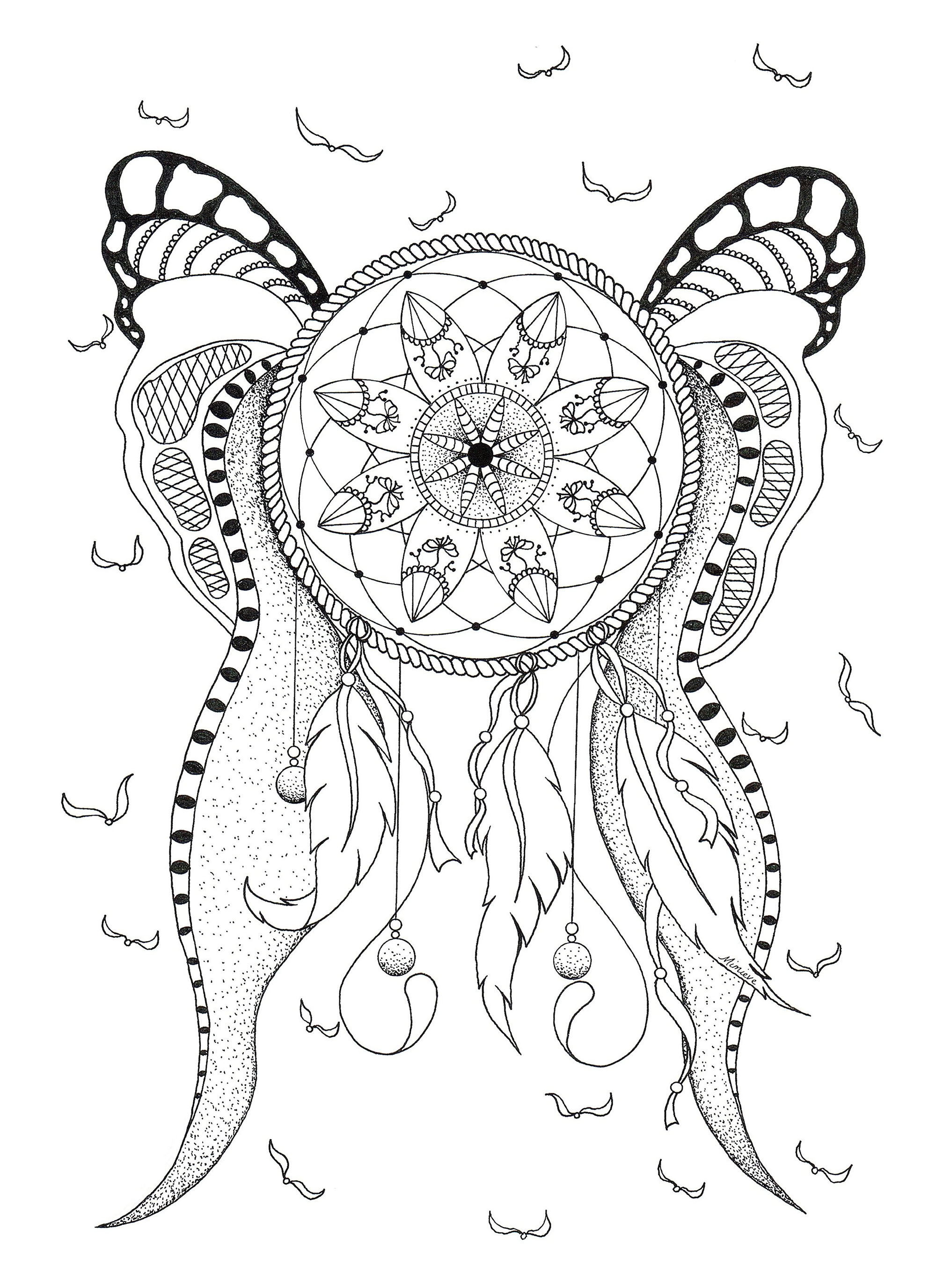 417 Animal Dream Catcher Coloring Pages with Printable