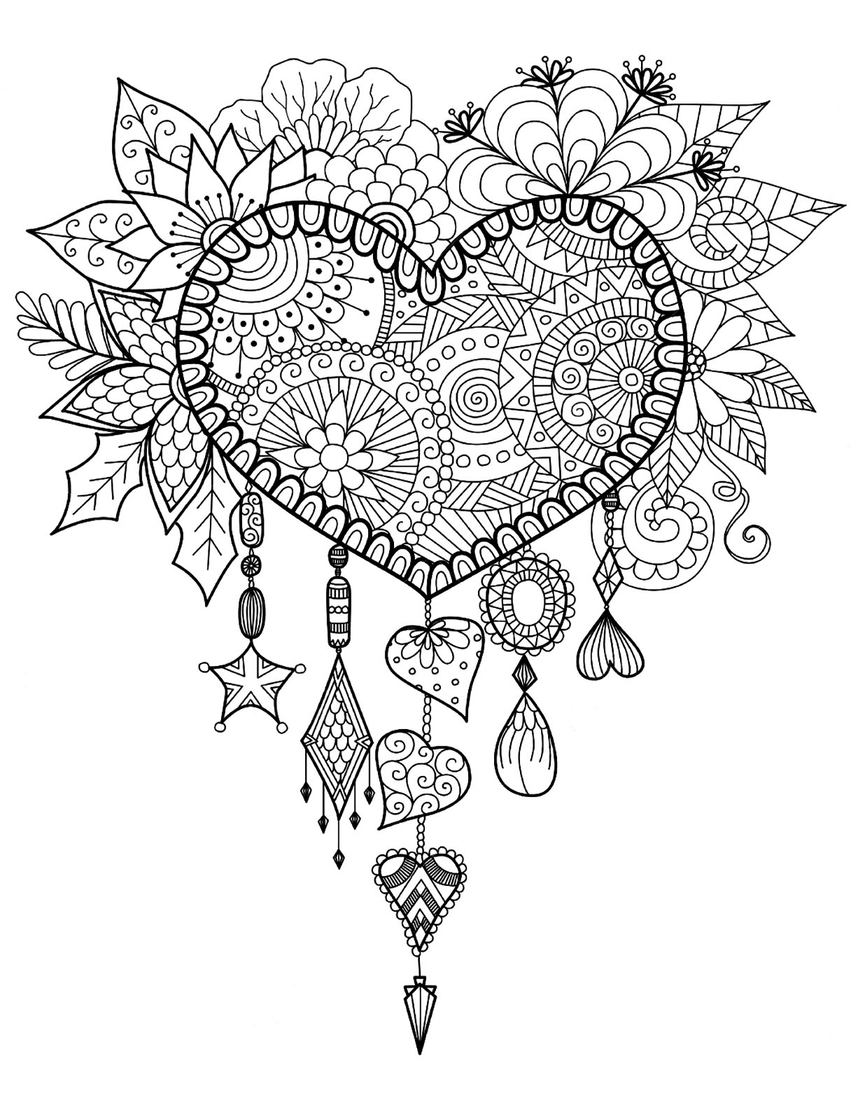 Download Heart Coloring Pages For Adults