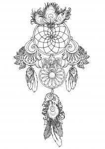 Coloring dreamcatcher to print 1 1