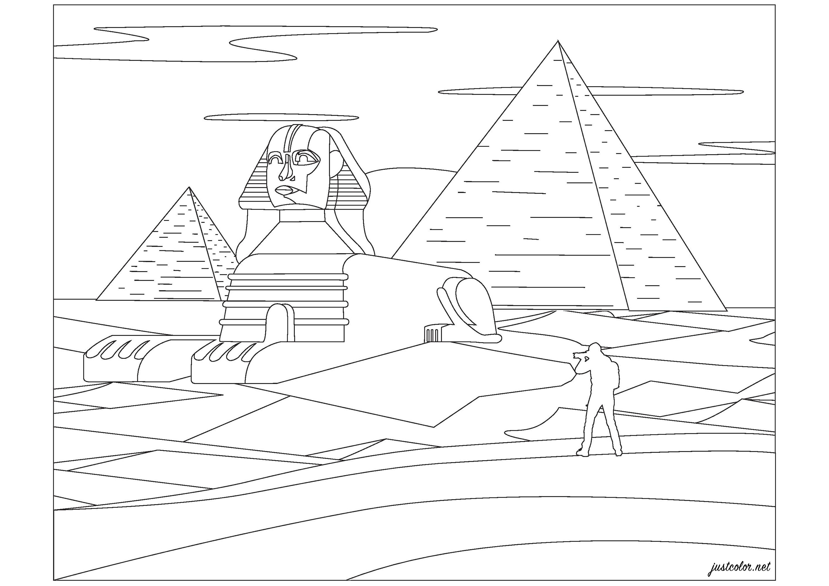 egyptian sphinx coloring pages